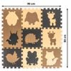 Pěnová podložka na puzzle pro děti 9 ks béžovo-hnědo-černá 85cm x 85cm x 1cm