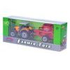 Traktor kov 19cm s přívěsem volný chod 3barvy v krabičce 12ks v DBX