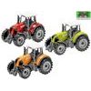 Traktor kov 9,5cm volný chod 3barvy v krabičce
