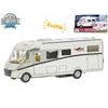 Kids Globe Traffic karavan Carthago 16cm kov zpětný chod na baterie se světlem v krabičce