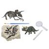 Dinoworld dinosaurus 12cm a zkamenělina v sádře s dlátem, lupou a štětcem 6druhů v krabičce