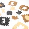 Pěnová podložka na puzzle pro děti 9 ks béžovo-hnědo-černá 85cm x 85cm x 1cm