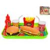 Fast food set potravin a nápojů 6ks s podnosem 26x19cm na kartě