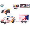 Kids Globe Traffic VW Transporter ambulance 27,5cm kov zpětný chod s přívěsem v krabičce