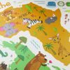 Samolepící dětská mapa světa se zvířátky