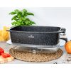 Pekáč s nepřilnavým mramorovým povrchem a skleněným víkem, objem 5,5 l