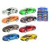 Auto závodní 10cm kov 1:43 zpětný chod 8druhů v krabičce 24ks v DBX