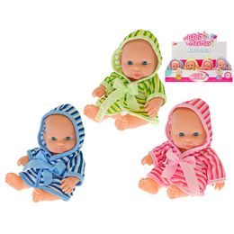 Miminko tvrdé tělo 20cm v županu 3barvy 18m+ 12ks v DBX