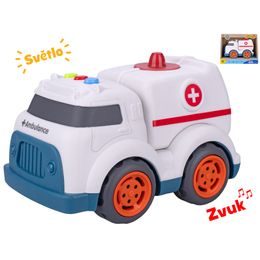 Auto ambulance 17cm volný chod na baterie se světlem a zvukem 18m+ v krabičce