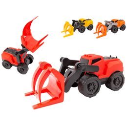 Traktor s drapákem 28,5cm volný chod 3barvy 24m+