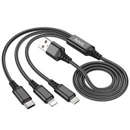 3v1 nabíjecí kabel iP+Type-C+MicroUSB ČERNÝ