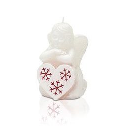 Bartek Svíčka figurka 80 X-Mas Anděl s červeným srdíčkem