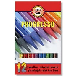 Pastelky PROGRESSO dlouhé, 12 barev