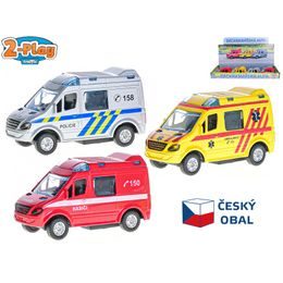 2-Play Traffic auto záchranné složky CZ 8cm kov zpětný chod 3druhy 12ks v DBX