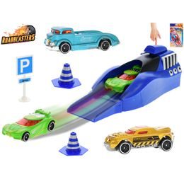 Roadblasters sada aut 6,5cm 3ks vystřelovací + dopravní značky 2barvy v krabičce