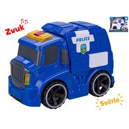 Auto záchranářské 19cm setrvačník na baterie se světlem a zvukem 2druhy v krabičce