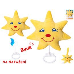 Hvězdička plyšová 20cm natahovací hrací strojek 0m+ na kartě