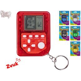 Play Today přívěsek na klíče mini brickgame 6cm na baterie se zvukem 6barev na kartě