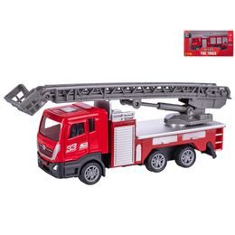 Vozidlo hasičské 12cm kov zpětný chod 2druhy v krabičce