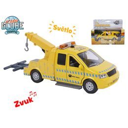 Kids Globe Traffic odtahový vůz 16cm kov zpětný chod na baterie se světlem a zvukem v krabičce