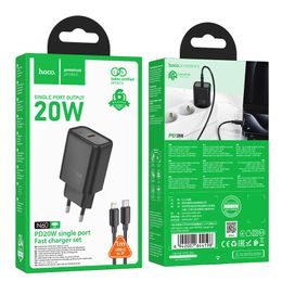 Gentle PD20W jednoportová nabíječka Type-C to Lightning ČERNÝ