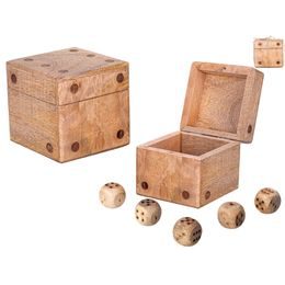 Kostka dřevěná 9x9cm s menšími kostkami 5ks
