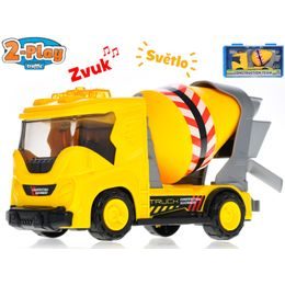 2-Play Traffic auto stavební míchačka 22cm na baterie se světlem a zvukem v kufříku