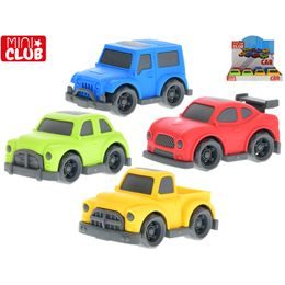 Mini Club auto 9,5cm volný chod 4druhy 4barvy 18m+ 12ks v DBX