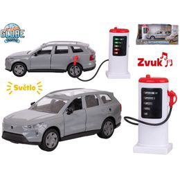 Kids Globe Traffic Volvo EX90 13,5cm kov zpětný chod+dobíjecí stanice na bat. světlo,zvuk v krabičce