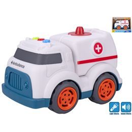 Auto ambulance 17cm volný chod na baterie se světlem a zvukem 18m+ v krabičce