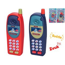 Telefon 15cm na baterie se světlem a zvukem 4barvy na kartě