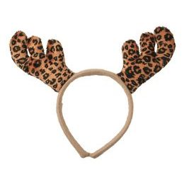 Čelenka Sobí parohy s leopardím vzorem 11 cm