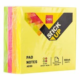 DELI Lepící bločky barevné 400ks 76x76mm STICK UP