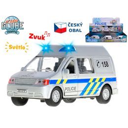Kids Globe Traffic policie CZ 14cm kov zpětný chod na baterie světlo a zvuk 12ks v DBX