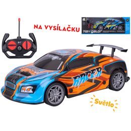 R/C auto závodní 26cm 27MHz plná funkce na baterie se světlem 2barvy v krabičce