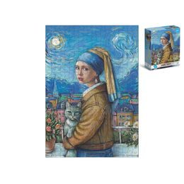 Puzzle 47x33cm Dívka s perlou 500dílků v krabičce