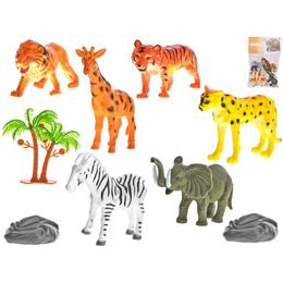 Zvířátka safari 10cm 6ks s doplňky v sáčku