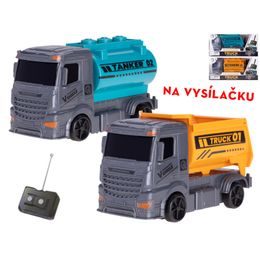 R/C auto nákladní 13cm 27MHz jednoduchá funkce na baterie 2druhy 2barvy v krabičce