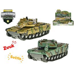 Mission Control tank 1:32 24cm na setrvačník na baterie se světlem a zvukem 2barvy 8ks v DBX