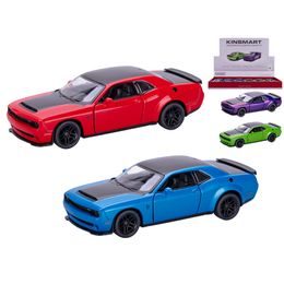 Kinsmart Dodge Challenger SRT 170 12,5cm 1:40 kov zpětný chod 4barvy 12ks v DBX