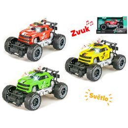 Auto terénní 23cm na baterie na setrvačník světlem a zvukem 3barvy v krabičce
