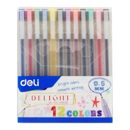 DELI Gelové pera DELIGHT 0,5mm 12 barev