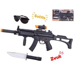 Samopal 44cm na baterie se světlem a zvukem s doplňky 3ks v krabičce