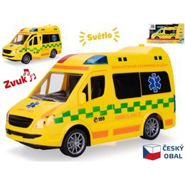 Auto ambulance CZ 21,5cm 1:20 na setrvačník na baterie se světlem a zvukem v krabičce