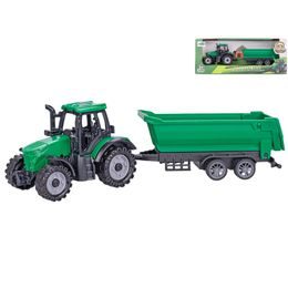 Traktor s vlečkou 18cm volný chod v krabičce