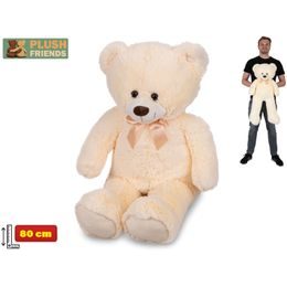 Plush Friends medvěd plyšový 80cm béžový s mašlí 0m+