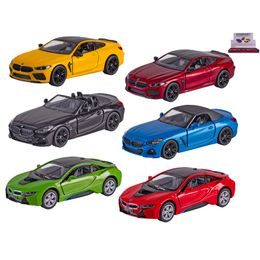 Kinsmart BMW modely 13cm kov zpětný chod 3druhy 4barvy 12ks v DBX
