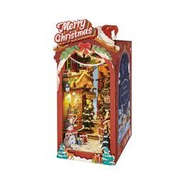 RoboTime 3D skládačka Zarážka na knihy Miniatura domečku Vánoční ulička