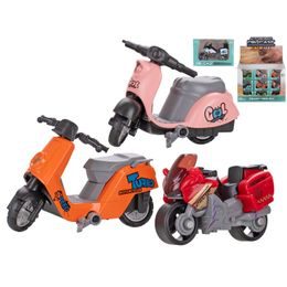 Motorka 7cm kov 1:64 volný chod 10druhů v krabičce 48ks v DBX