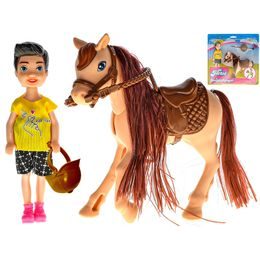 Panáček 13cm s koněm 14,5cm na kartě